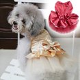 thumbnail image 3 of Flmtop Chien de Compagnie Chiot Arc Gaze Tutu Robe Jupe Chat Paillettes Princesse Vêtements Vêtements Rouge Foncé, 3 of 9