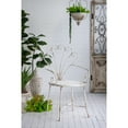 thumbnail image 5 of A&B Home Distressed White Iron Chair with Ornate Fan-Like Backrest - 24.5x22x38", 5 of 7