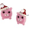 BETSEY JOHNSON HOLIDAY WHIMSY SANTA PIG STUD EARRINGS with Red Santa Hat Christmas Gift Idea XMAS Present Women's Earrings Super Cute