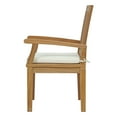 thumbnail image 4 of Modern Contemporary Urban Design Outdoor Patio Balcony Garden Furniture Side Dining Chair and Table Set, Wood, White Natural, 4 of 7