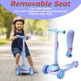 thumbnail image 6 of JUNLING Kids Kick Scooter Ages 3-14, Toddler Scooter 3 Wheel with LED Lighted and Seat, Adjustable Height, Suitable for Boys and Girls, Purple, 6 of 6