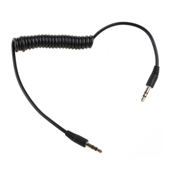 60CM/23.6in 3.5mm Male to Male Jack Audio Extension Aux Audio Coiled Spiral Cable
