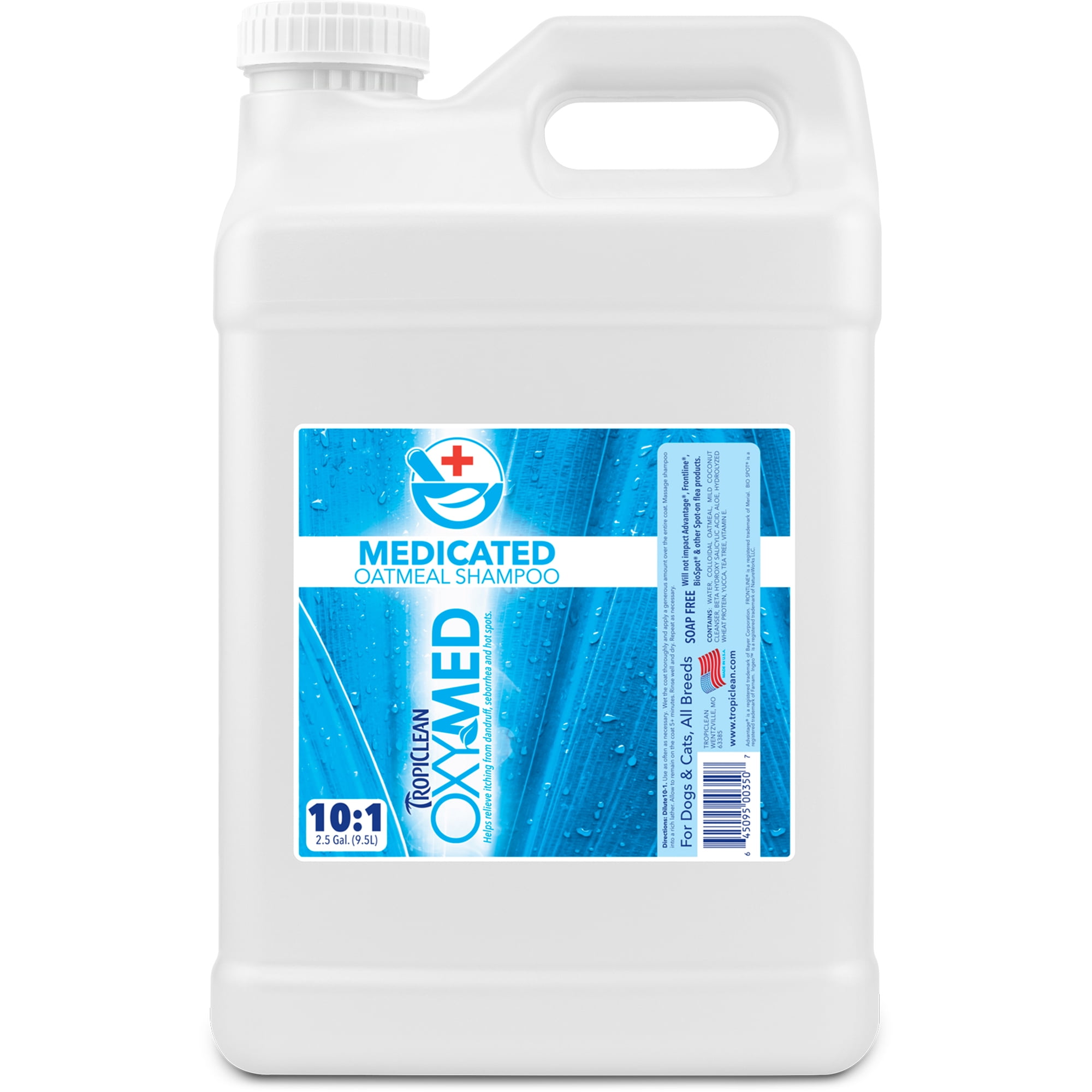 TropiClean OxyMed Medicated Anti Itch Shampoo for Pets, 2.5 gal Made