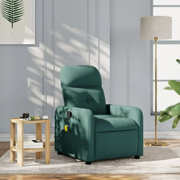 vidaXL Massage Recliner Chair Dark Green