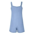 thumbnail image 4 of Samickarr Jumpsuits For Women One-Piece Suspenders With Wide Legs Women's Summer Comfortable Casual Suspender Shorts Solid Color Pocket Jumpsuit Shorts, 4 of 6