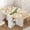 White + natural wood, variant on 3-in-1 Folding Dining Table with Wine Rack & Cup Holder Lockable Casters, Drop Leaf Oval Folding Kitchen Table for Small Spaces, Black