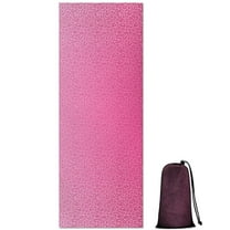 Pink Gradient Leopard Print Hot Yoga Mat Towel Non Slip for Hot Yoga - Quick-Drying Yoga Mat Cover with 4 Corner Pockets with Travel Bag - Hot Yoga Towel Non Slip Grip Moisture Wicking Sweat 70"x26"