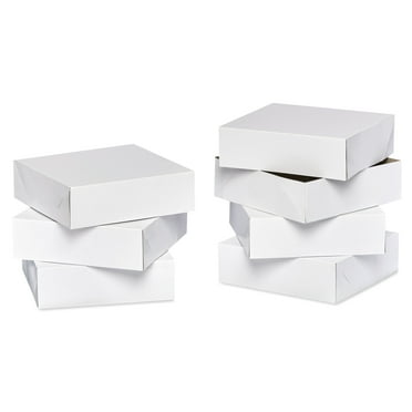 American Greetings Square White Gift Boxes with Lids, for Birthdays, Holidays and All Occasions, (6 Boxes, 9'' x 9'')