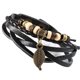 thumbnail image 4 of Pulsera ajustable de estilo tropical tejida a mano Pulsera de moda con hojas Pulsera de cuero DIY para hombre Pulsera trenzada de varias capas Set de 4 pulseras, 4 of 8