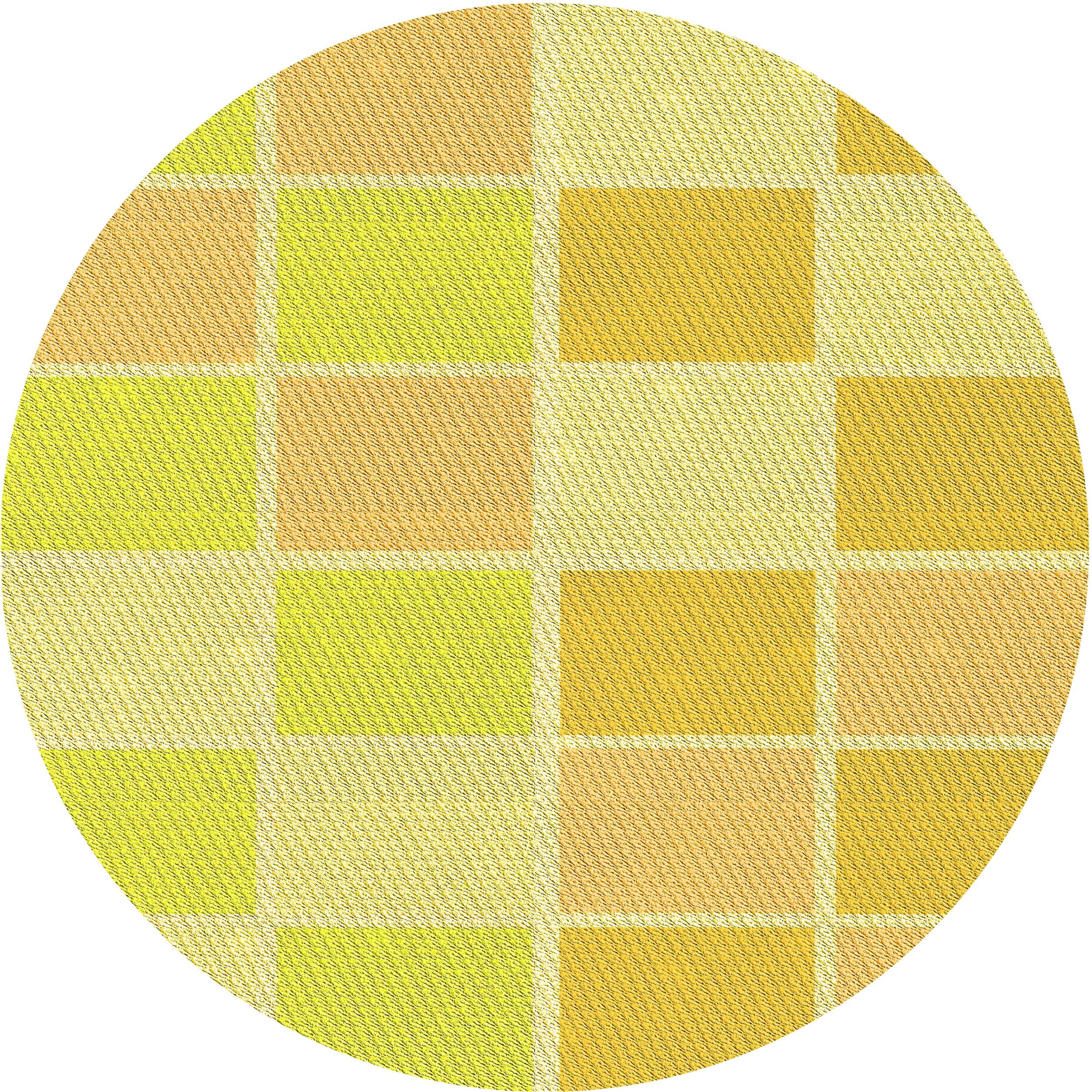 Yellow Neon Pineapple Hawaiian Print Round Rug
