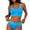 Sky Blue, variant on Bikini Sets for Women Strappy Halter Scoop Neck Color Block Sporty Crop Top Mid Rise Bathing Suits 2 Piece Swimsuits