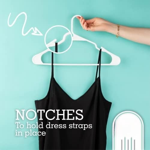 - Plastic Hangers - Adult Clothes Hangers - T-Shirt, Dress, Coat Hangers & Accessories - Notched Hanger, Durable & Versatile Color Clothing Closet Hanger(20-Pack ,White)