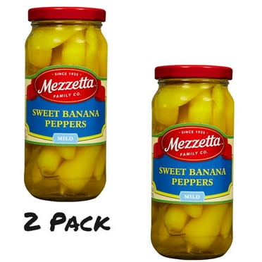 (2 Pack) Mezzetta Sweet Banana Peppers, 16 fl oz Jar