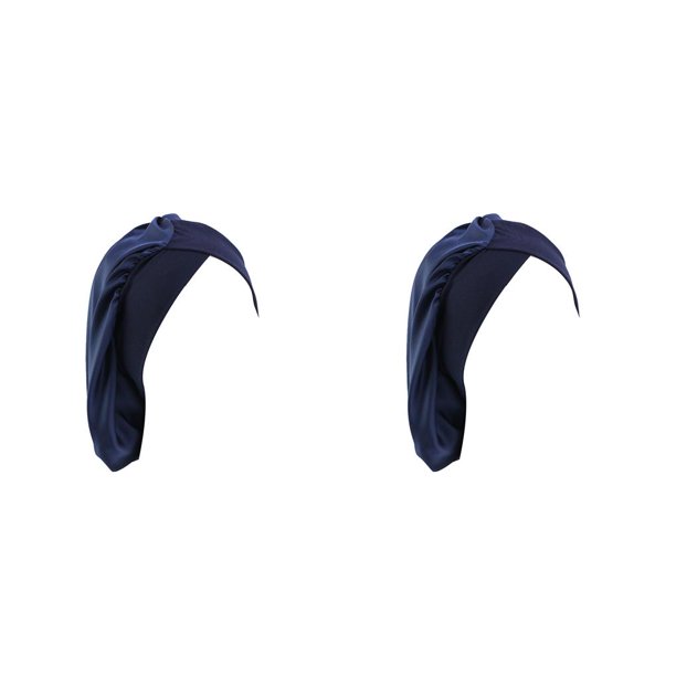 Qarigey Impresión Seda Nightcaps Lissom Diseño Moda Multicolor Suavidad Headwear Headwrap Turbantes Satin Sleeping Caps Pure Tibetan Verde tibetano puro 2piezas
