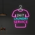 thumbnail image 2 of Handmadetneonsign Custom 24/7 Laundry Service Led Sign, Wardrobe Hanger Neon Sign, Clothes Hanger, 2 of 5