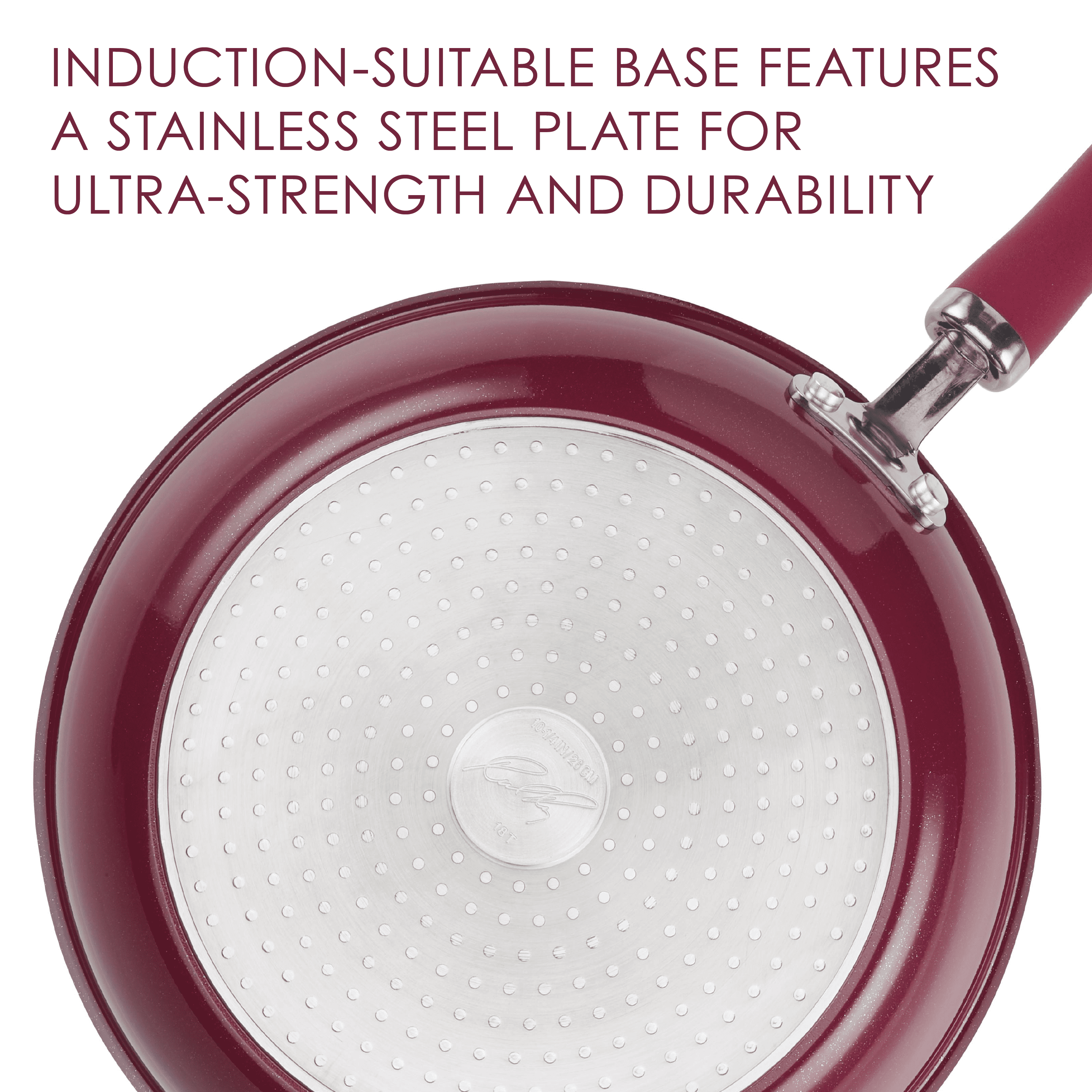 Rachael Ray Create Delicious 12.5" Aluminum Nonstick Deep Frying Pan, Burgundy