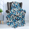 thumbnail image 4 of Abstract Soft Flannel Fleece Blanket, Circles in Squares Mosaic Pattern Pastel Colors Modern Geometric Tile Illustration, Cozy Plush for Indoor and Outdoor Use, 50" x 70", Multicolor, by Ambesonne, 4 of 5
