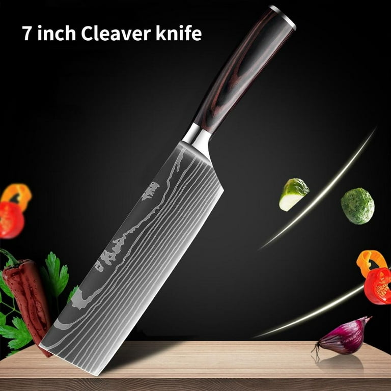 Mdhand Knife Sets for Kitchen with Block, 3 Pieces German Ultra Sharp Stainless Steel Kitchen Knife Block Sets with Sheaths,with Ergonomic Handle