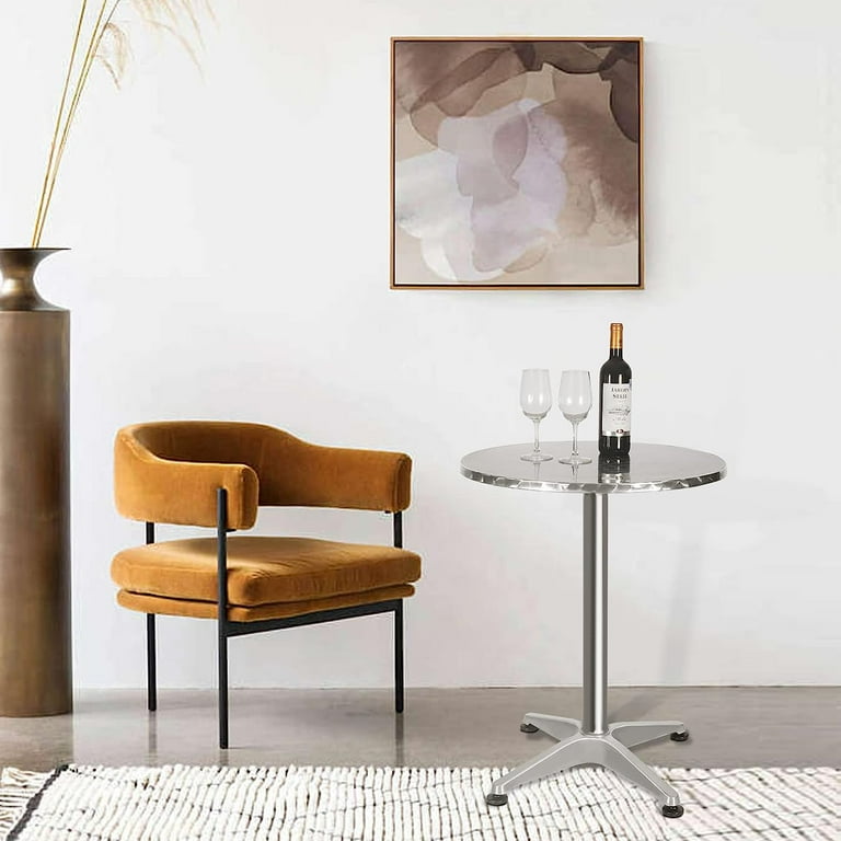 REDCAMP 24 inch Aluminum Bar Table with Flip-Up Top, Tall Round