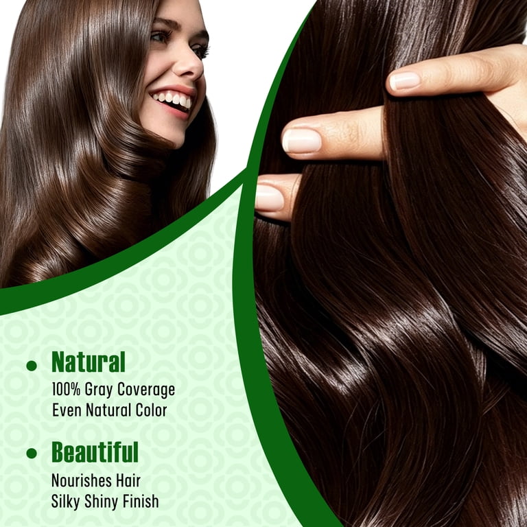 FREEGRIN Natural Deep Brown Henna Hair Powder, Ammonia Free Plant