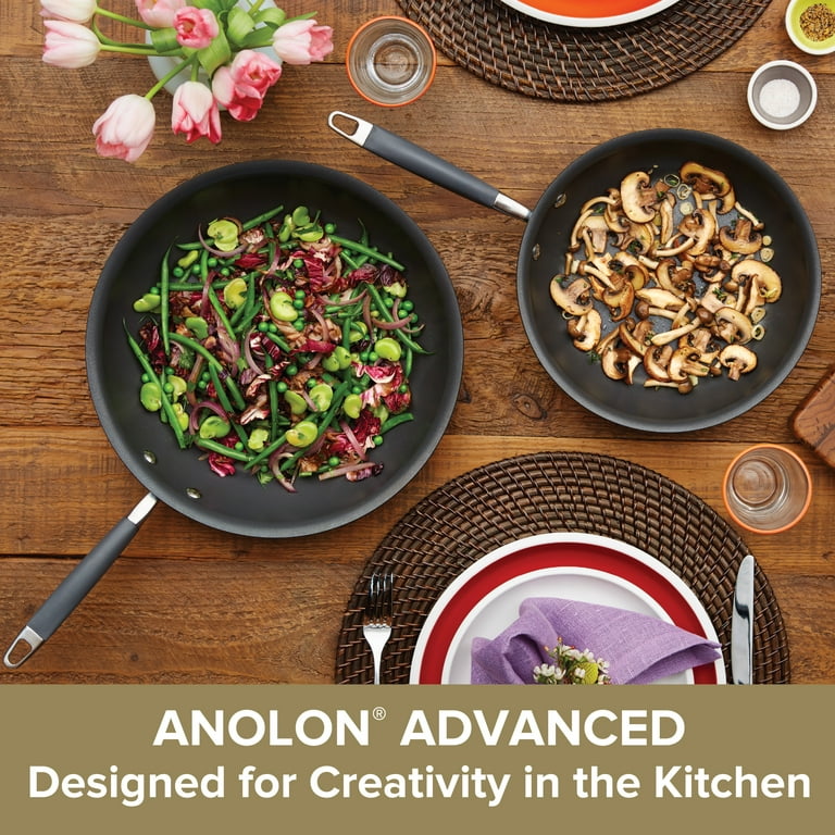 Anolon Advanced 12-pc. Hard-Anodized Nonstick Cookware Set Grey, 2.3, black