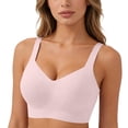 thumbnail image 2 of Jelly Bras for Women Push Up Padded Wireless Bralettes with Support and Lift Sexy Comfy Seamless Everyday Bra Pink L, 2 of 6