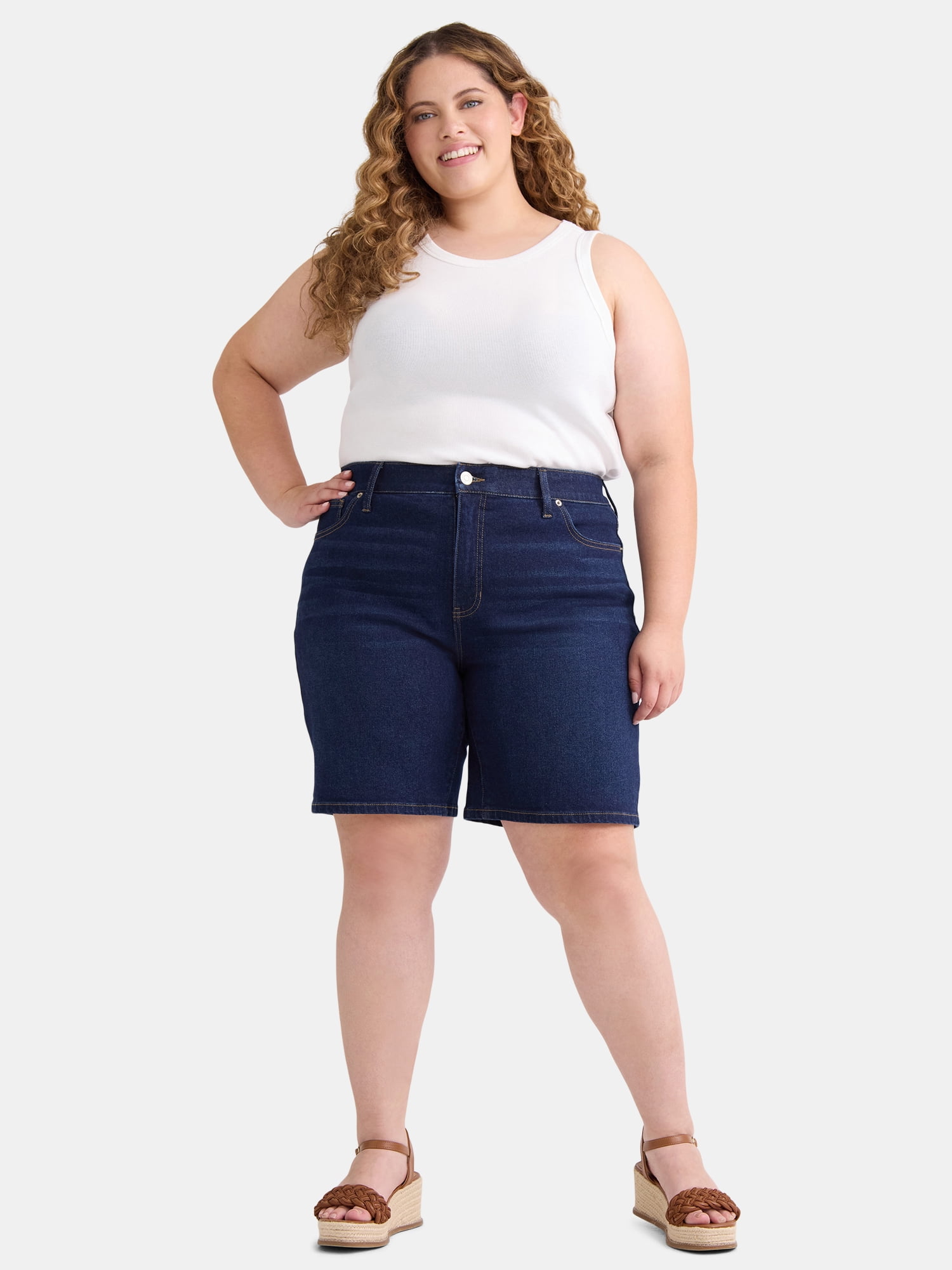 Terra & Sky Women's Plus Size Bermuda Short, 9" Inseam, Sizes 16W-24W