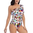 thumbnail image 3 of Honeii Mexican Bright Style for women's one-piece swimsuit featuring a chic one-shoulder design experience elegance and style in the water-Large, 3 of 6