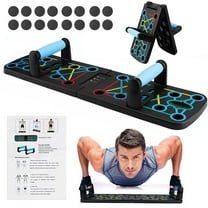 XMMSWDLA 15-in-1 Push Up Board - Foldable Multi-Functional Pushup Stands for Home Gym, Chest & Arm Strength Training with Non-Slip Handle, Portable Calisthenics Equipment for Men & Women