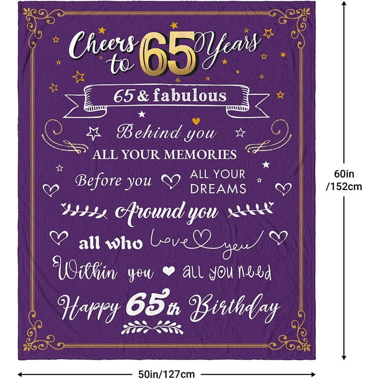 65th Birthday Gifts for Women Blanket 65 Birthday Gifts for Mom or Wife 1957 Birthday Gifts for Women Gifts for 65 Year Old Woman Cozy Soft