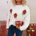 thumbnail image 4 of EchfiProm Sweaters for Women Holiday Pullover White Office Christmas Long Sleeve Adults Outfits, 4 of 9
