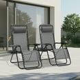 thumbnail image 4 of PXZEE Foldable Zero Gravity Chairs 2 Pack with Adjustable Pillow and Cup Holder Trays, Folding Lounge Chairs for Backyard or Beach, Ice Gray, 4 of 7