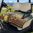 thumbnail image 3 of COEQINE Golf Cart Seat Towel Cover, Foldable with Carry Handle, Universal Fit for Most 2-Seater EZGO/Yamaha/Club Car, Quilted with 4 Front Pockets, Washable, American Tribal Geometric Cactus, 3 of 8