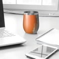 thumbnail image 3 of 12oz Stemless Wine Tumblers Orange and Grey Abstract Art Artwork Vacuum Insulated Stainless Steel Travel Tumbler Cups Mug with Lid and Straw for Champaign,Cocktail,Beer with Cleaning Brush, 3 of 5