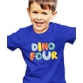 thumbnail image 3 of Dino Four Birthday Shirt for Boys & Girls Dinosaur 4th Birthday Party Tshirt for Kids Vintage Royal Shirt 3T, 3 of 5