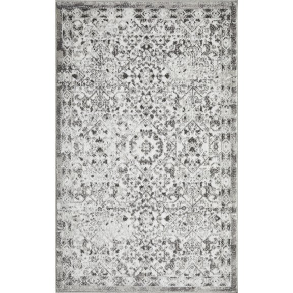 Loomaknoti Rhane Alreka 3' x 5' Ivory Oriental Indoor Accent Rug