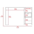thumbnail image 2 of Xukmct Computer Desk with 1 Drawer and 2 Open Shelves, Wood Writing Table for Living Room, Office, Gray, 2 of 9