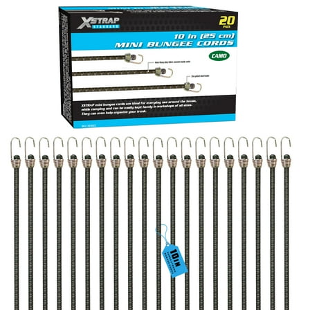 XSTRAP 20 Pack 10 Inch Mini Bungee Cords with Hooks