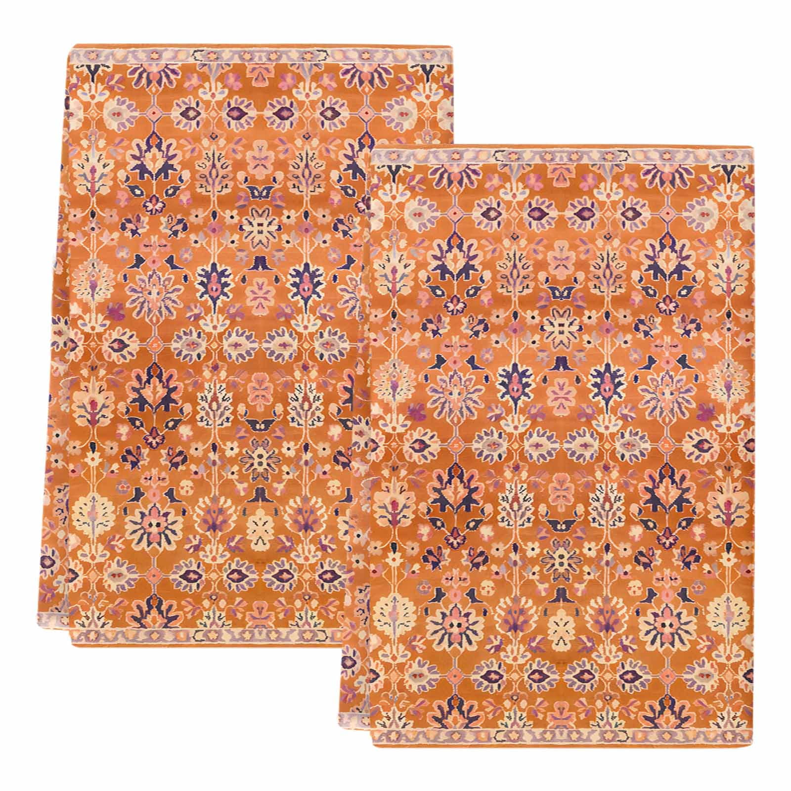 Boho Orange Kitchen Towels Set of 2, Country Style Bohemian Floral Retro Tribal Absorbent Dish Towels for Kitchen, Microfiber Hand Towel, Quick Drying Tea Towel for Cleaning Decorative Dishcloths