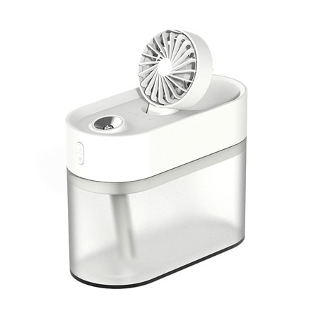 

700ML Ultrasonic Cool-Mist Humidifier with LED Light USB Fan White