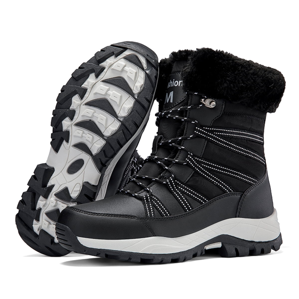 Weatherproof Tan, Black & White Sherpa Winter Boots Sherpa Lined George Men's Sherpa Winter Boots For Kids  main image 2