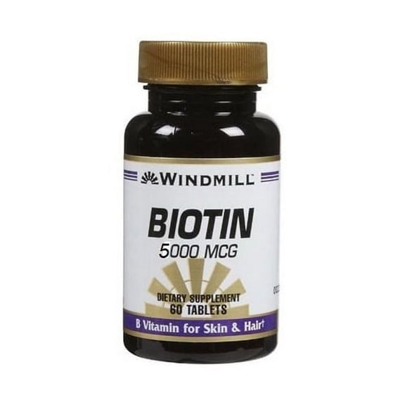 Windmill Biotin 5000 Mcg Tablets Support Healthy Skin And Hair - 60 Ea
