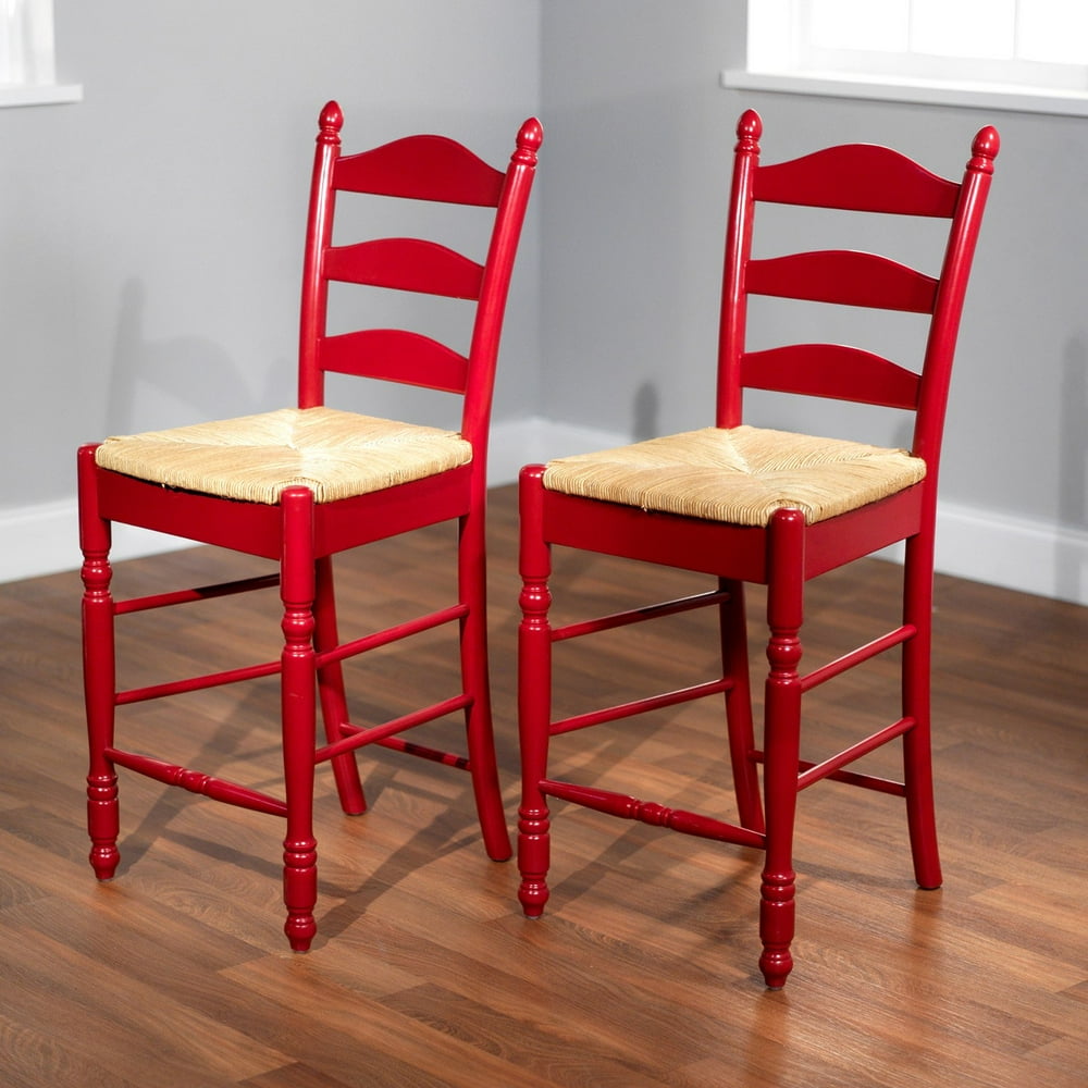 Ladder Back Rush Seat Counter Stools 24