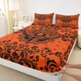 thumbnail image 3 of Castle Fairy Skull Moth Damask Full Size Sheets 4-Piece for Female Men,Abstract Gothic Theme Breathable Bed Sheets,Bohemian Traditional Flower Lightweight Sheet Sets,Microfiber Bedroom Decor, 3 of 7