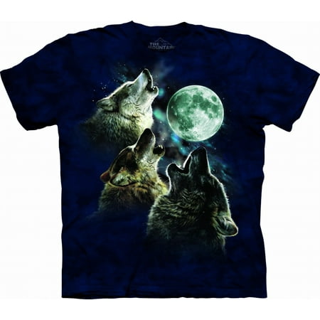 Wolf Moon T-shirt - Blue 100% Cotton Three Wolf Moon In Blue T-Shirt