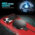 thumbnail image 5 of Case for iPhone 17 Pro, with Sliding Camera Cover & Ring Kickstand, Military Grade Drop Protective Hybrid Shockproof Anti-fall Phone Case Cover for iPhone 17 Pro, Red, 5 of 6