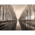 thumbnail image 2 of Anonymous 24x19 Black Ornate Wood Framed with Double Matting Museum Art Print Titled - Serene Canal, 2 of 4