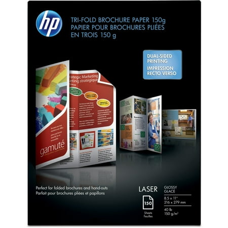 Inkjet Tri Fold Brochure - HP, HEWQ6612A, Trifold Brochure Paper, 150 / Pack, White