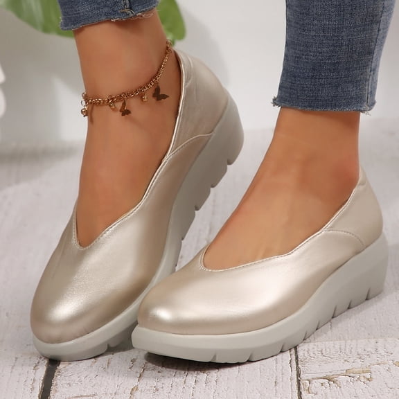Willtoo Women's Slip-On Loafer Wedge Low Heel