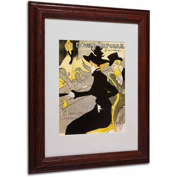 Trademark Fine Art "Divan Japonais" Canvas Art by Henri Toulouse-Lautrec, Wood Frame